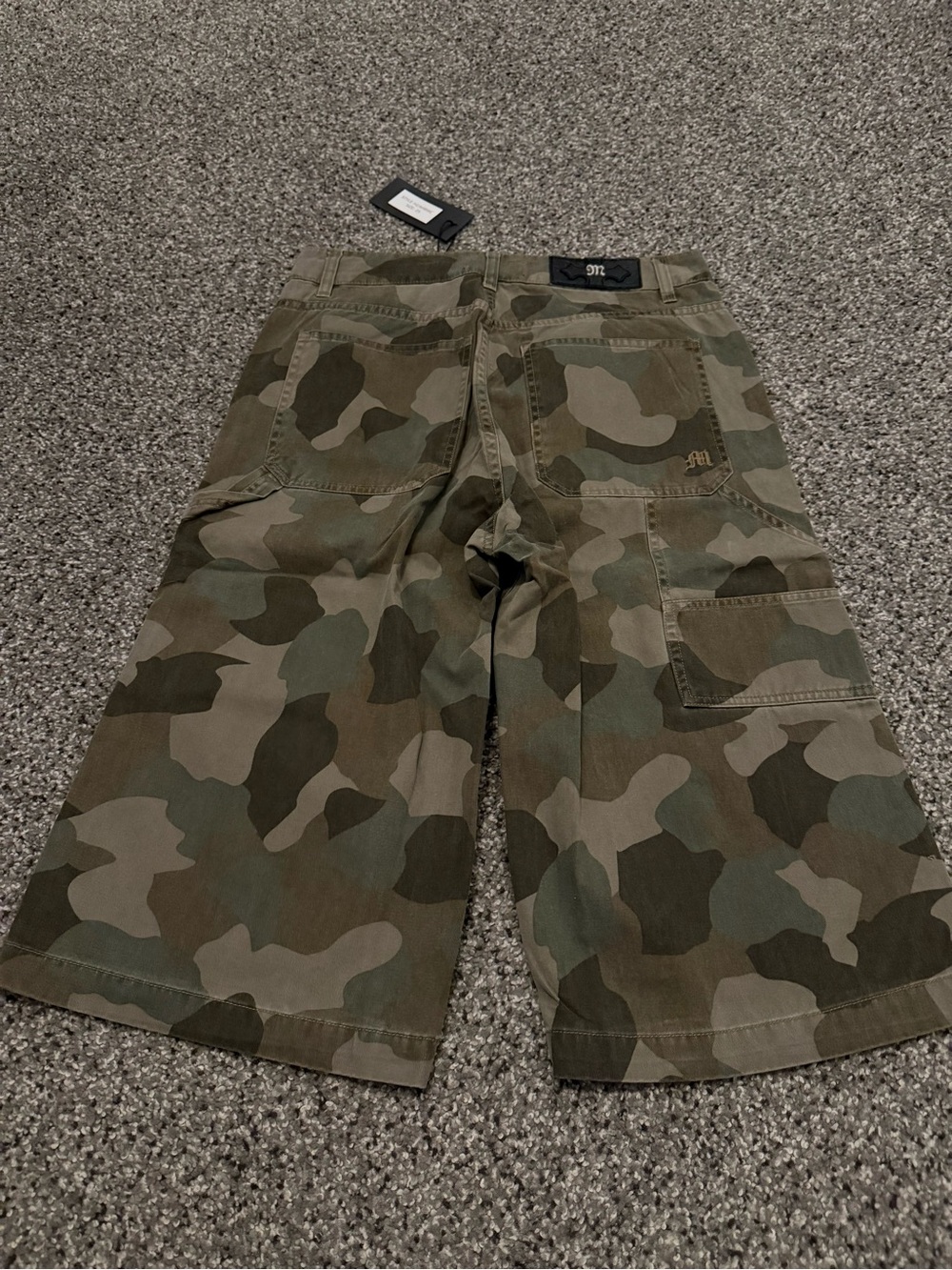 Miss Me Camo Bermuda Shorts - Olive Green & Brown
